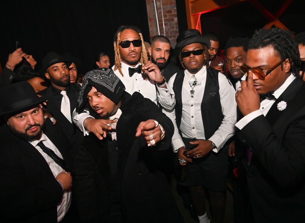 ATLANTA, GA - NOVEMBER 17: Cash XO, Doe Boy, Future, Drake, Young Scooter and <a href=