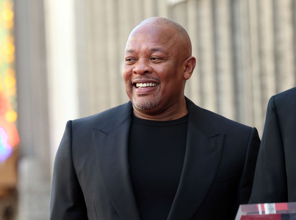 Dr. Dre During Hollywood Walk of Fame Ceremony