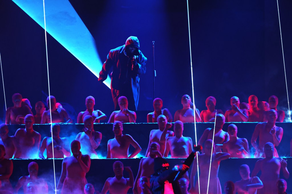 The Weeknd performing