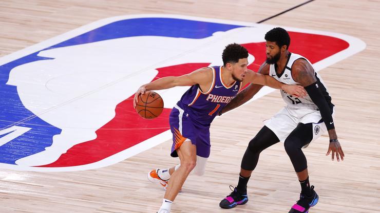 Paul George & Devin Booker Go At It Following On-Court Collision