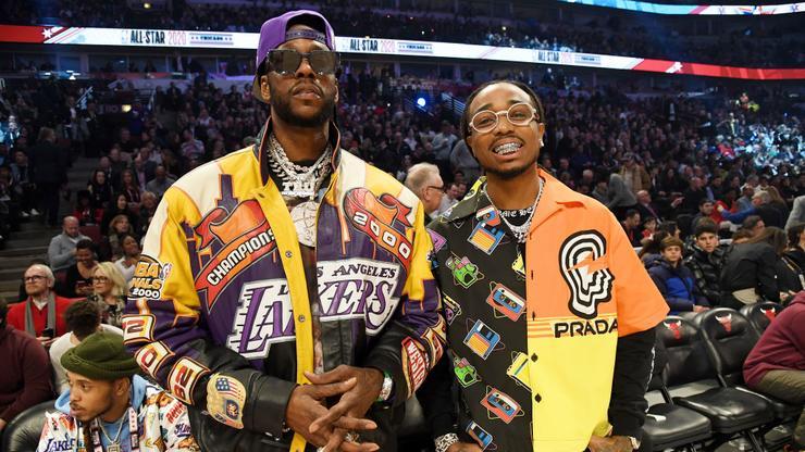 Quavo & 2 Chainz Return To Courtside Living