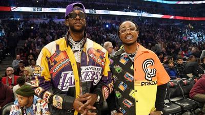 Quavo & 2 Chainz Return To Courtside Living
