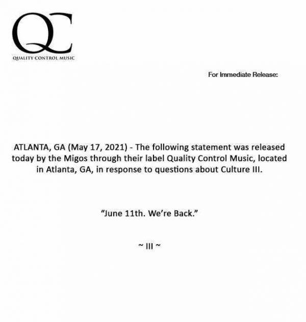 Migos Announce ‘Culture III’ for June 11 Release