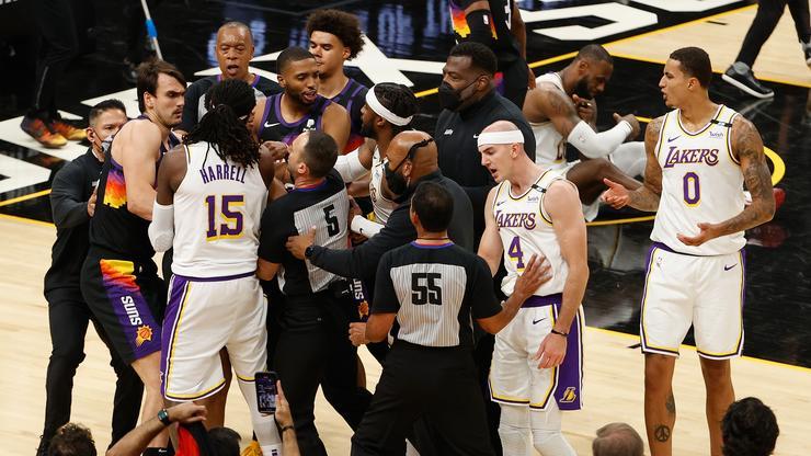 Players Get Heated As Suns Topple Lakers 99-90 To Kickoff Playoff Series
