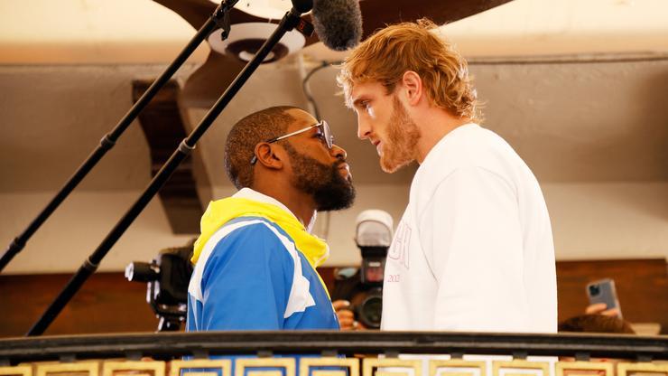 Floyd Mayweather & Logan Paul Link Up For Epic Stare-Down
