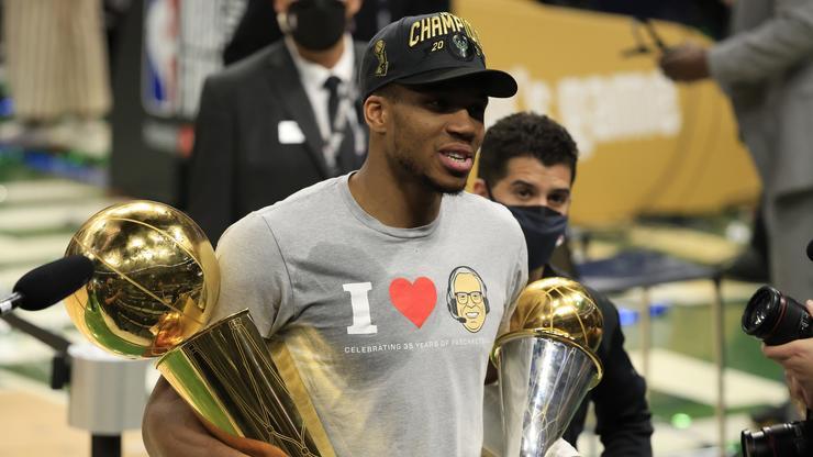Giannis Antetokounmpo Celebrates His Championship Victory & Finals MVP Award