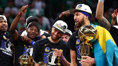 Steph Curry Reacts After Winning His First NBA Finals MVP Trophy
