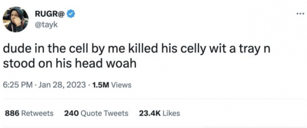 Tay-K Tweets He Witnessed A Murder While Behind Bars