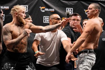Jake Paul Arrives To Nate Diaz Fight In A Tank