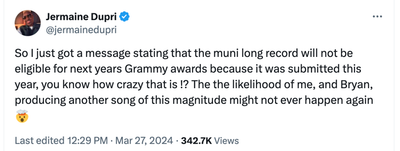 Muni Long’s “Made For Me” Is Not Eligible For 2025 GRAMMY Awards, Says Jermaine Dupri