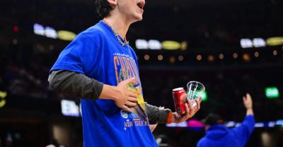 Timothée Chalamet Celebrates Knicks Win in Custom Alex Moss Chain