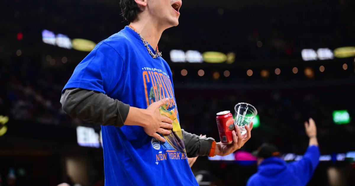 Timothée Chalamet Celebrates Knicks Win in Custom Alex Moss Chain